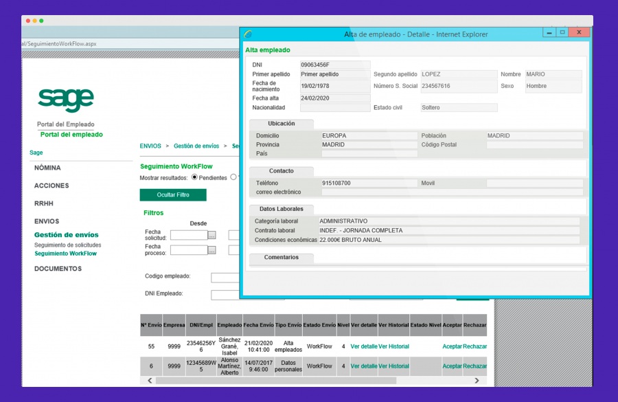 Sage 200 Laboral: software de nóminas