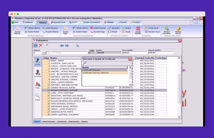 Diez Software: software de nóminas