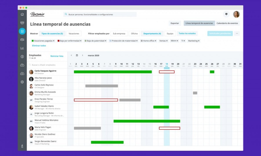 Personio: software gestión de vacaciones