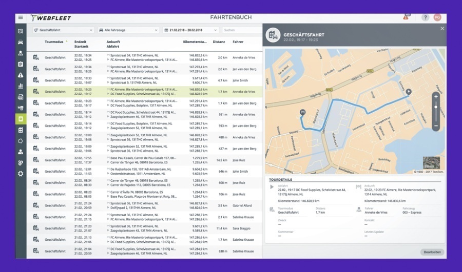 Webfleet: software de gestión de flotas
