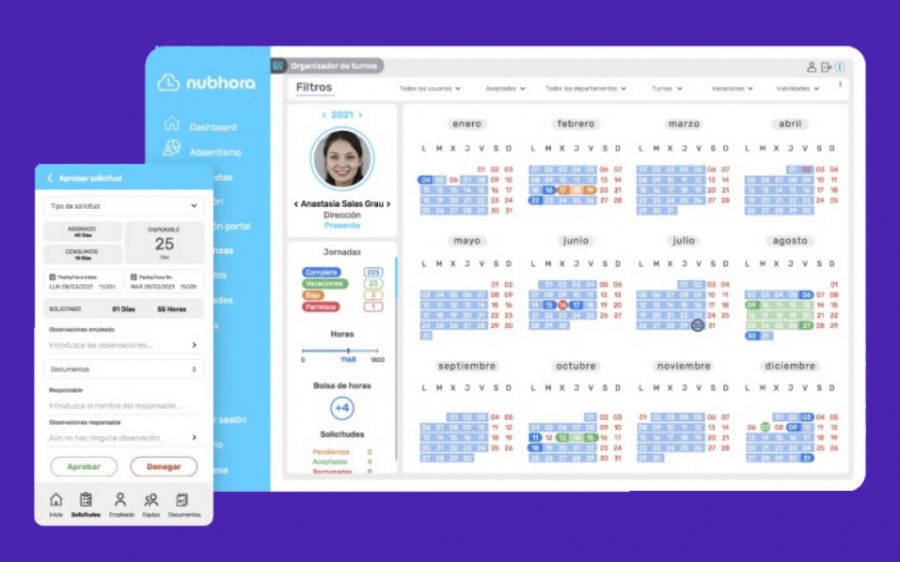 Nubhora: programa gestión vacaciones