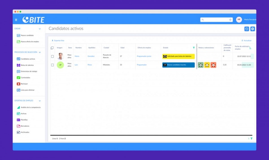 Bite: software de reclutamiento