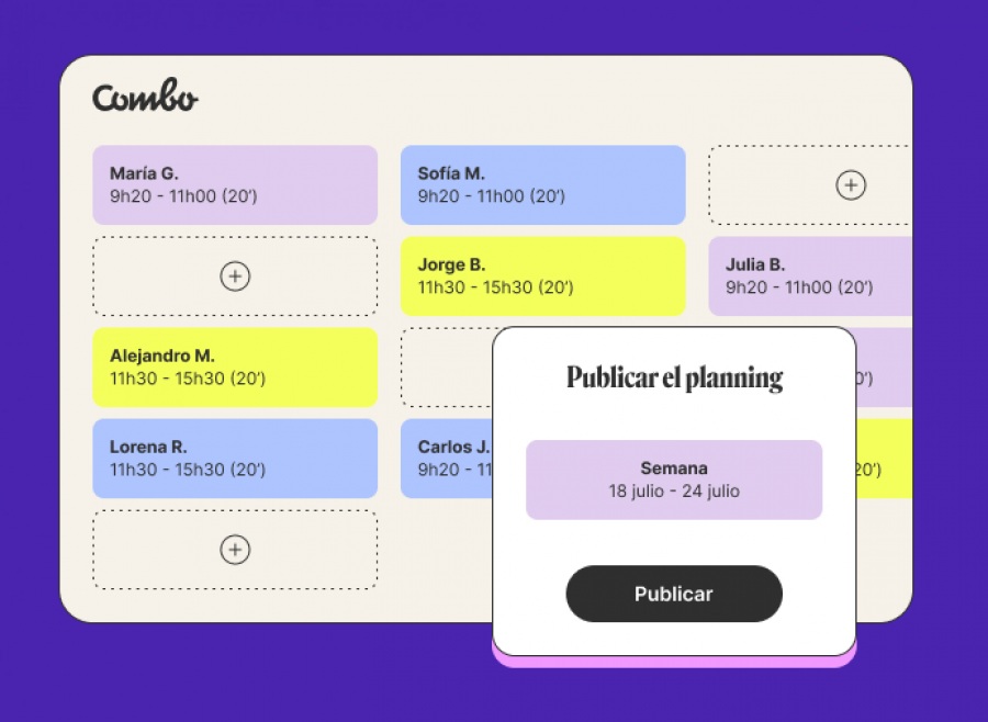 Combo: software gestion de turnos