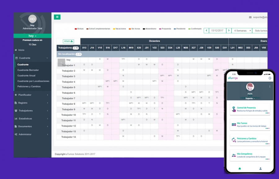 aTurnos: planificación de horarios