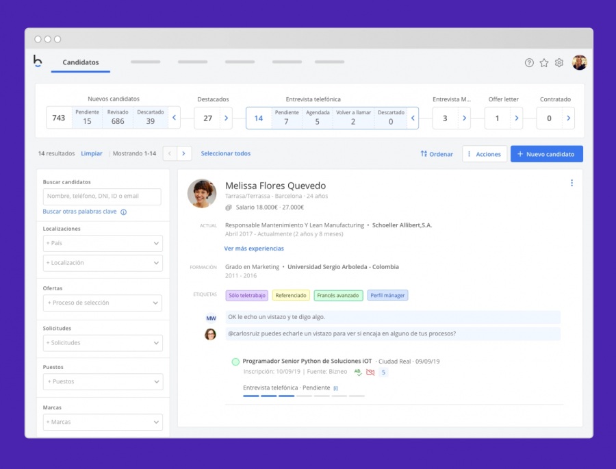 Bizneo HR: software selección de personal