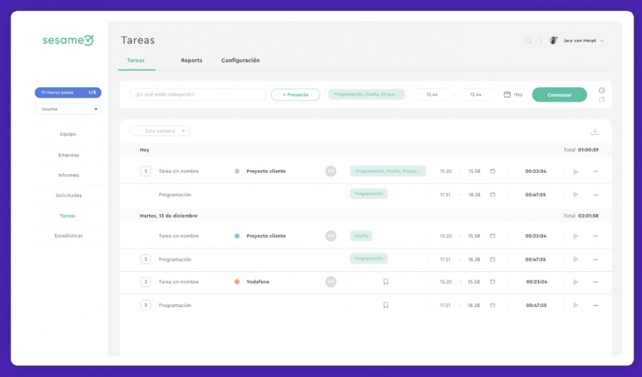 Sesame HR: gestor de tareas