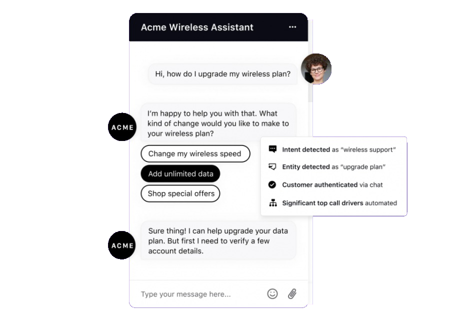 Sprinklr Modern Care: chatbot online