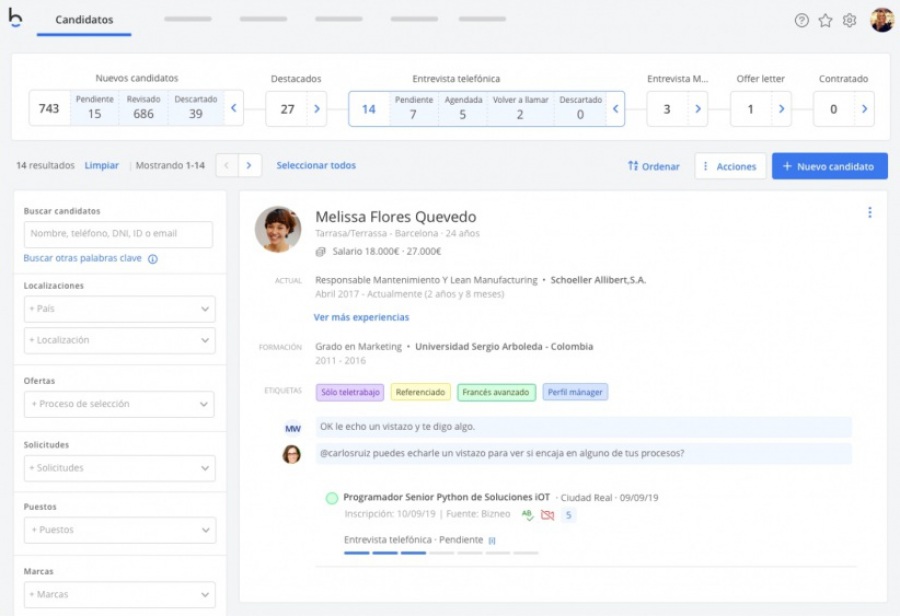 Bizneo HR: software selección de personal
