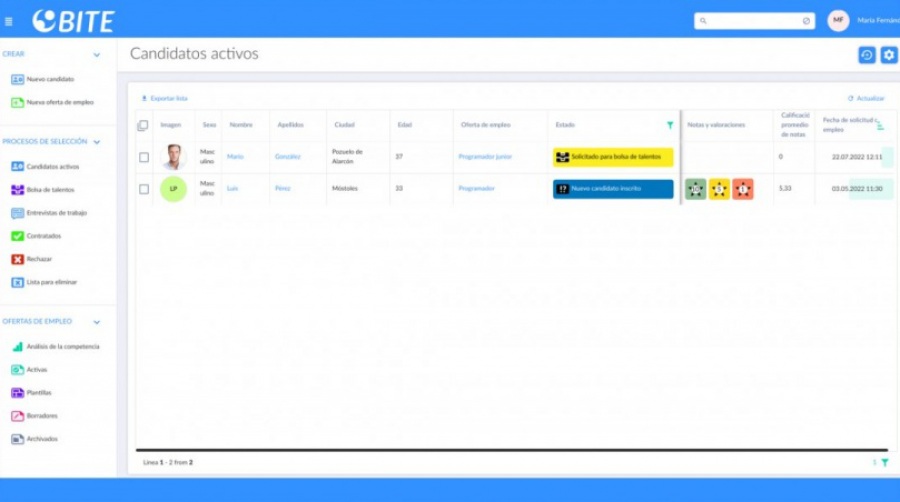 Bite: software de reclutamiento