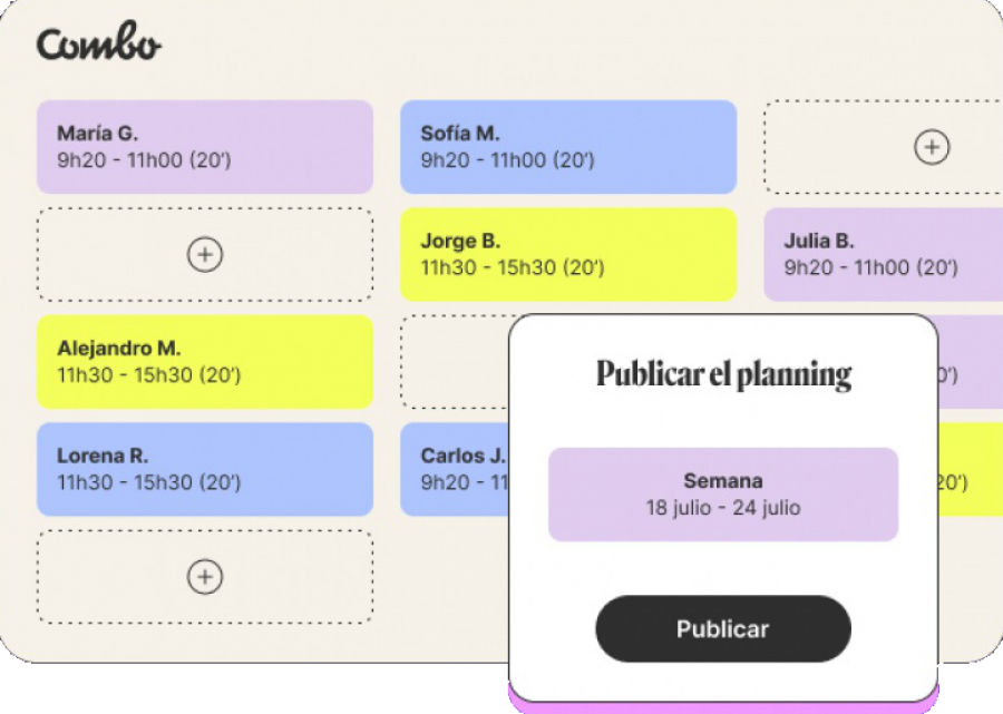 Combo: software gestion de turnos