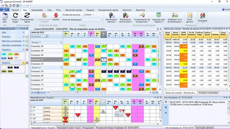 SP-EXPERT: planificacion de horarios