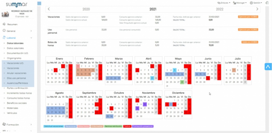 SUMMAR: software gestión de vacaciones
