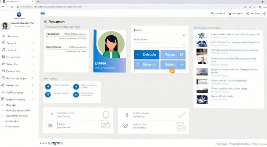 SUMMAR: Mentor, gestión de turnos
