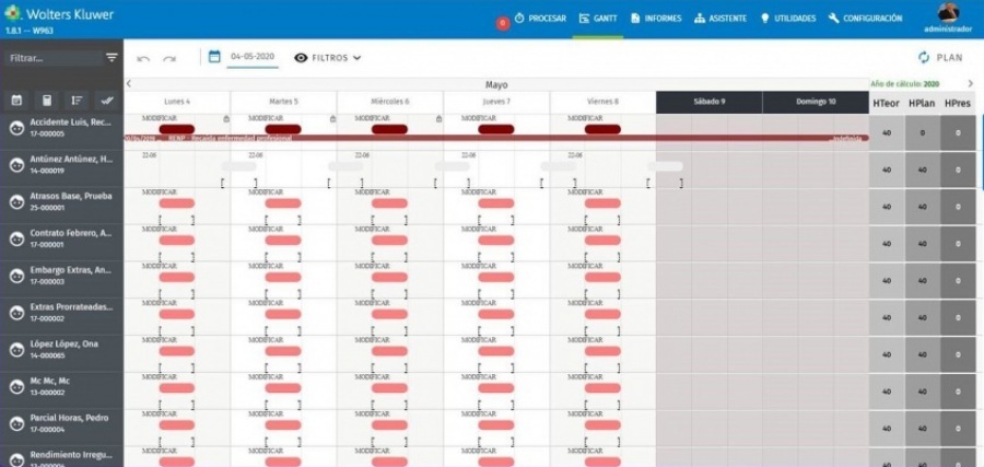 software control horarios Wolters Kluwer
