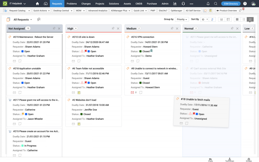 Herramienta ITSM ManageEngine﻿ ﻿ServiceDesk