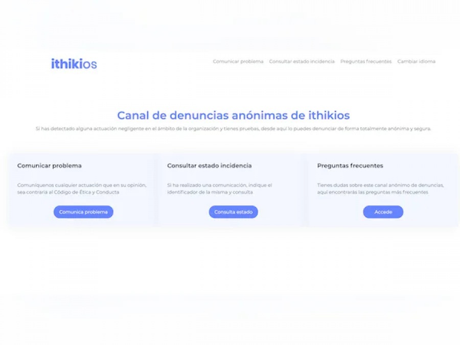 Software para canal de denuncias corporativo ithikios