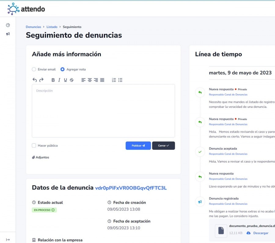 software canal de denuncias Attendo