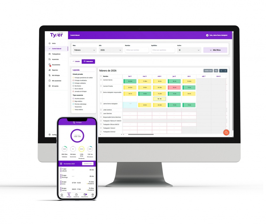 software control de presencia Tyver