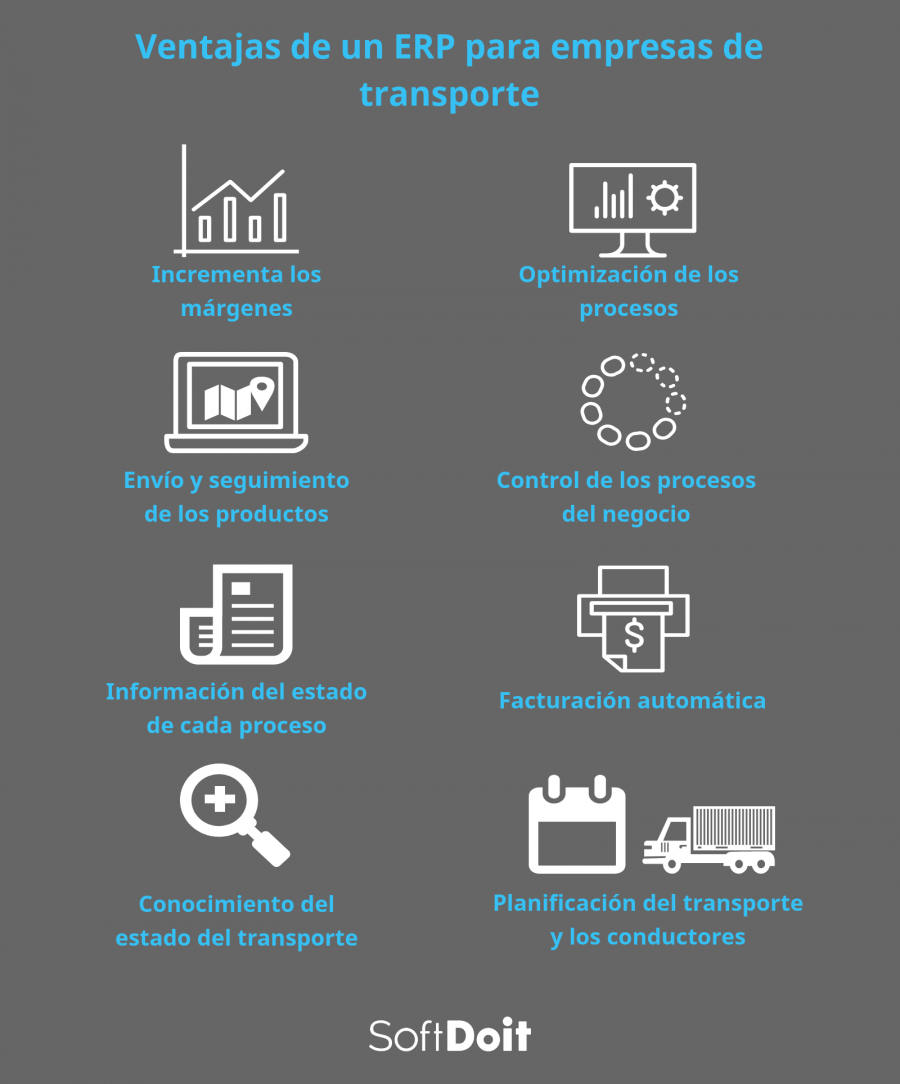 listado de beneficios de usar un software erp para transporte