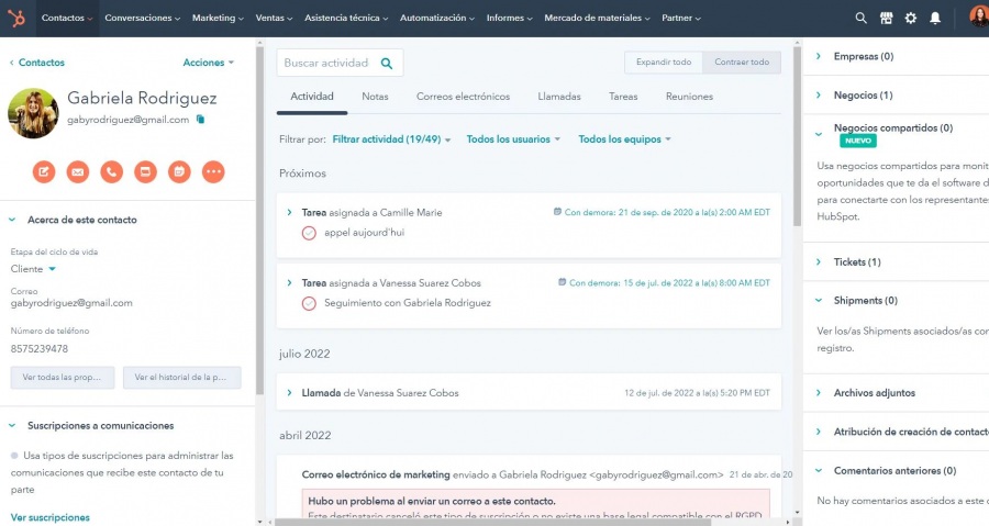 Alternativa a Salesforce 1: HubSpot