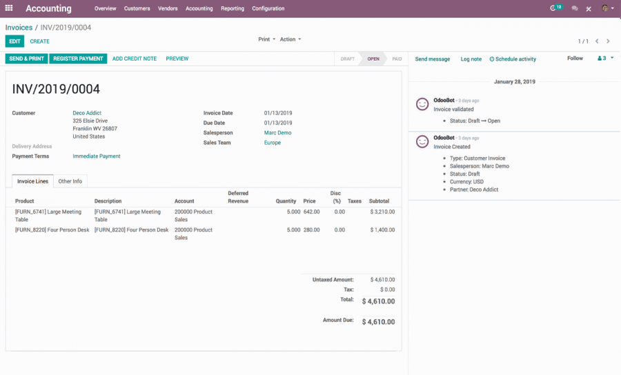 Alternativa a Holded 5: Odoo