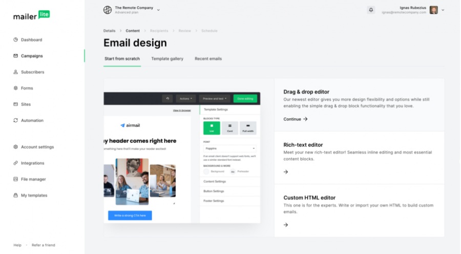 MailerLite: automatizaciones clave y muchos contactos en su plan gratuito