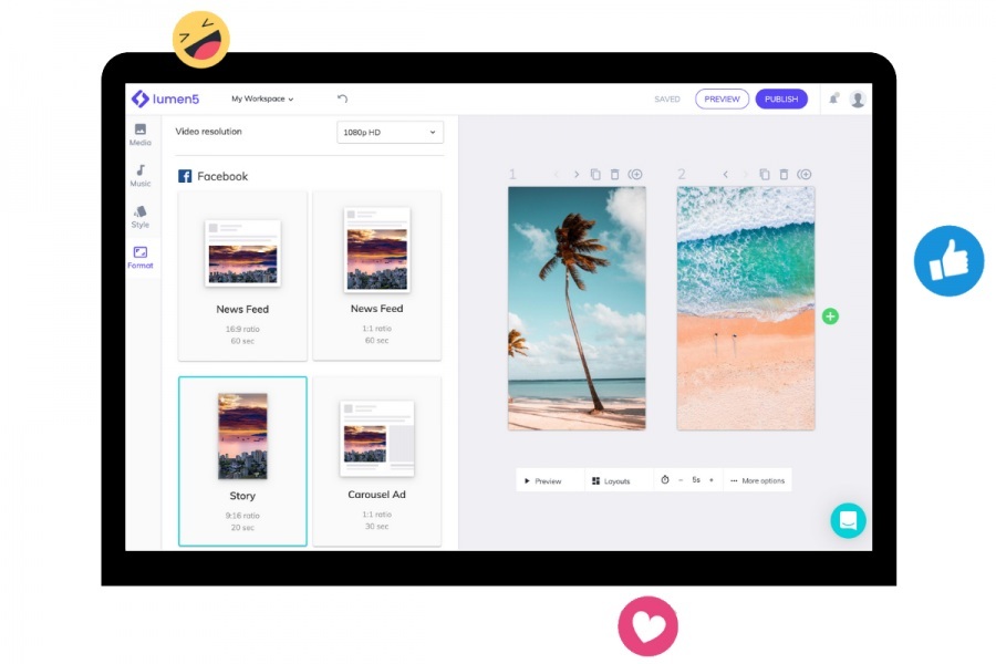 Lumen5:  Vídeos con IA