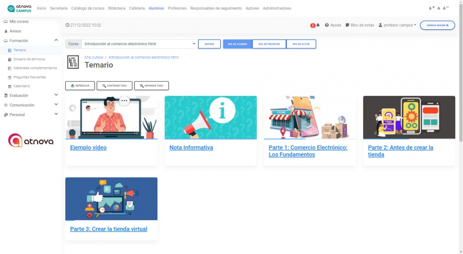 Atnova Campus: plataforma elearning