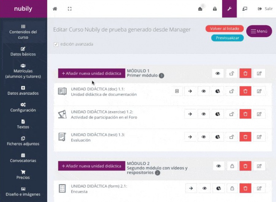 Nubily: plataforma LMS