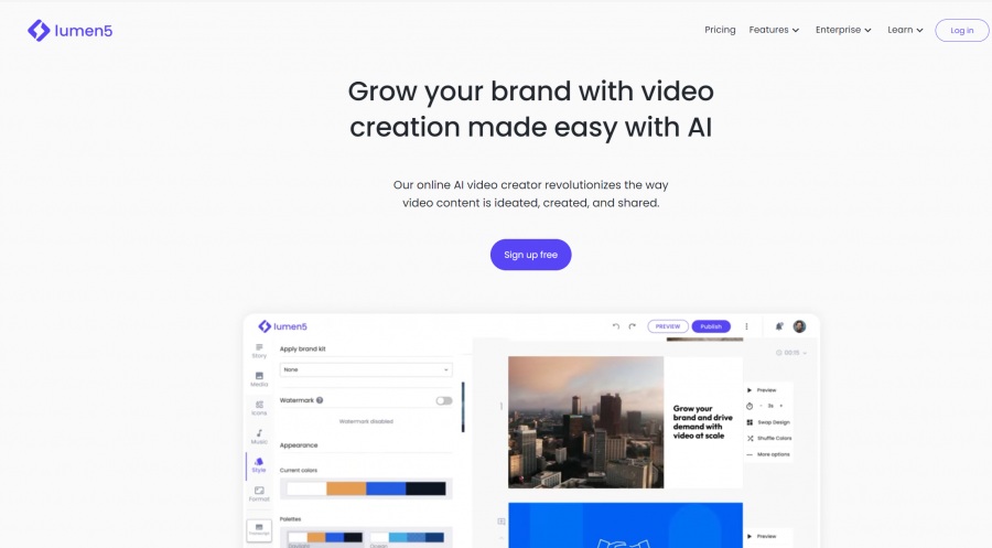 mejores IA para pequeños negocios Lumen5