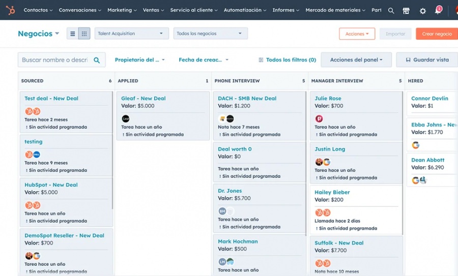 CRM para pequeñas empresas HubSpot