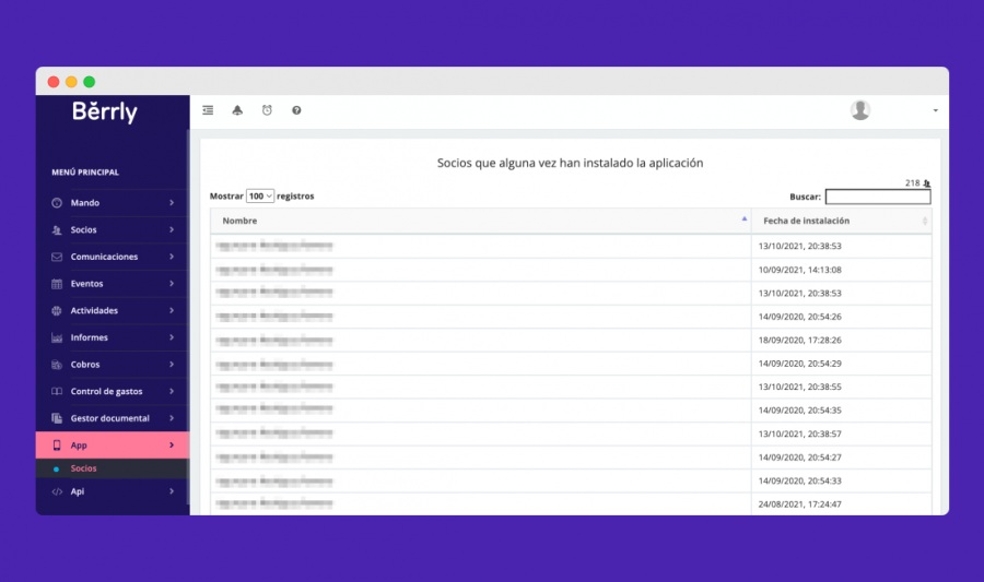 Berrly para gestión de eventos