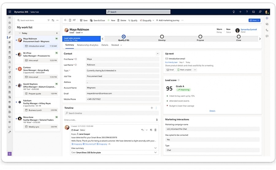 Mejor software CRM Microsoft Dynamics 365 Sales