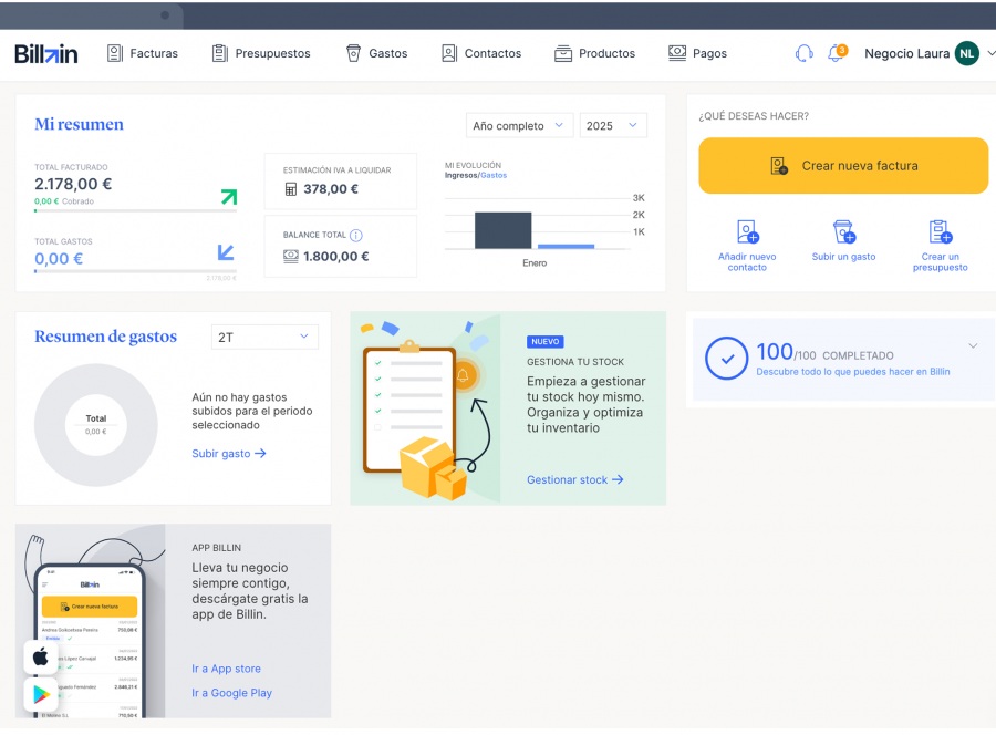 programa facturacion Billin