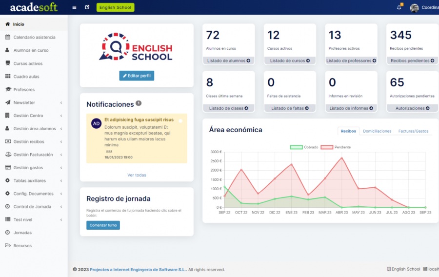 software de gestión académica Acadesoft