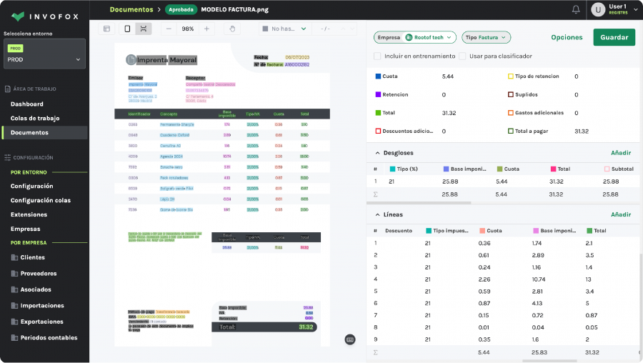 programa de gestión documental Invofox