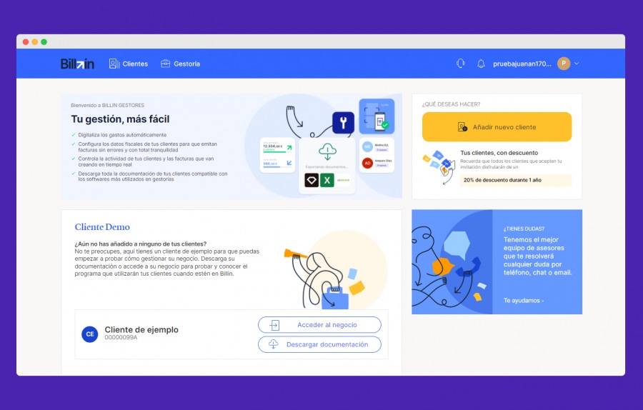 Billin: programa para gestorías, asesorías y despachos