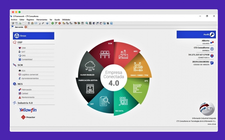 CTI CONSULTORES: Open Framework i3 - ERP, software industrial