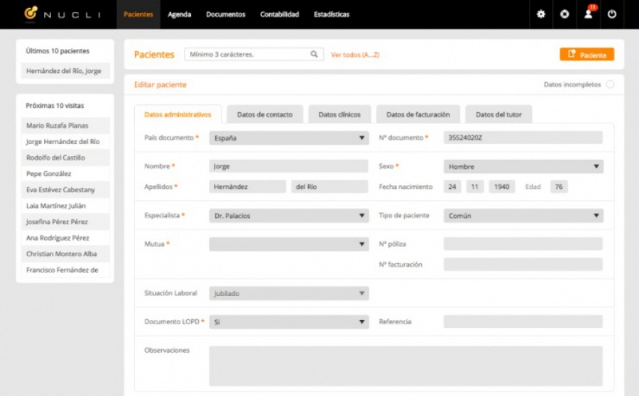 Nucli: software para consultas médicas