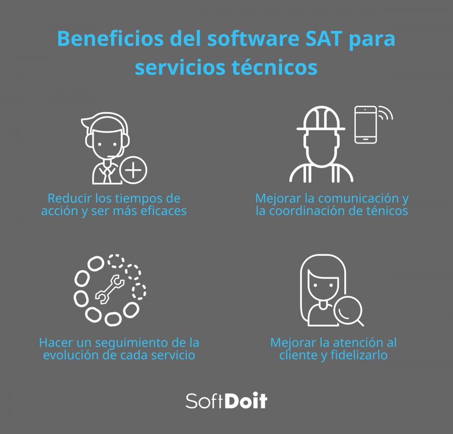 Beneficios del software SAT para servicios técnicos