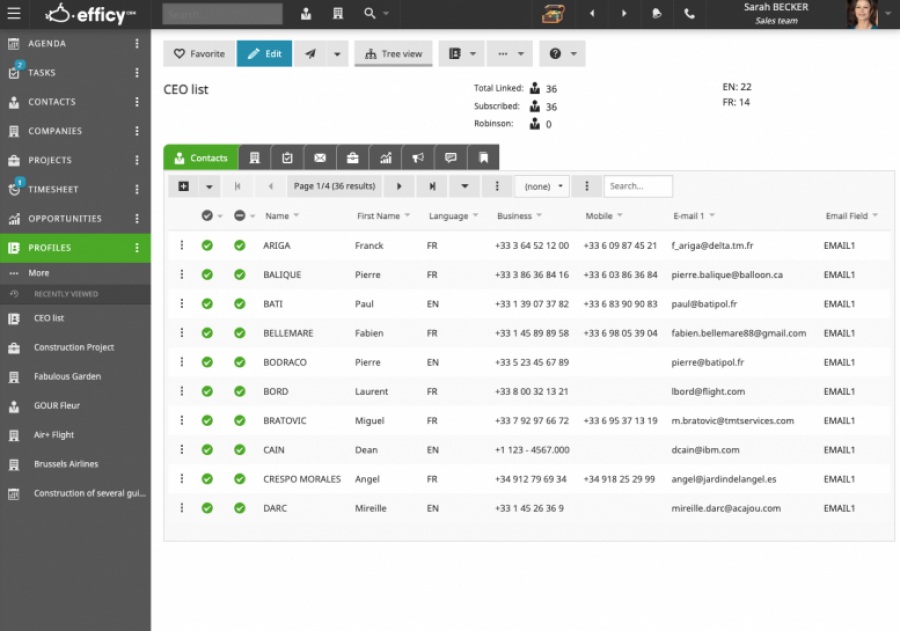 Efficy CRM & Marketing Automation: crm web