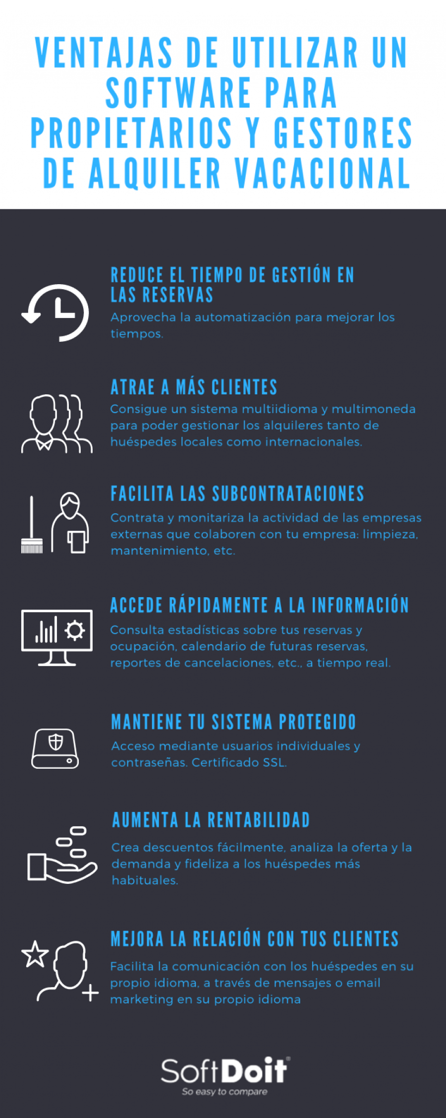 listado de ventajas de un software para propietarios y gestores de alquiler vacacional